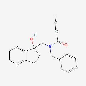 molecular formula C21H21NO2 B2840052 N-benzyl-N-[(1-hydroxy-2,3-dihydro-1H-inden-1-yl)methyl]but-2-ynamide CAS No. 2094137-45-6