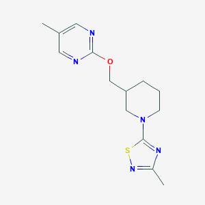 molecular formula C14H19N5OS B2840061 3-Methyl-5-[3-[(5-methylpyrimidin-2-yl)oxymethyl]piperidin-1-yl]-1,2,4-thiadiazole CAS No. 2379970-38-2