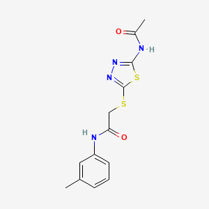 2-[(5-acetamido-1,3,4-thiadiazol-2-yl)sulfanyl]-N-(3-methylphenyl)acetamide