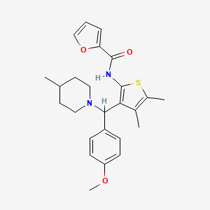 N-{3-[(4-Methoxyphenyl)(4-methylpiperidin-1-YL)methyl]-4,5-dimethylthiophen-2-YL}furan-2-carboxamide