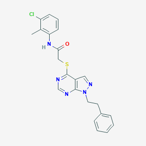 N-(3-chloro-2-methylphenyl)-2-{[1-(2-phenylethyl)-1H-pyrazolo[3,4-d]pyrimidin-4-yl]sulfanyl}acetamide