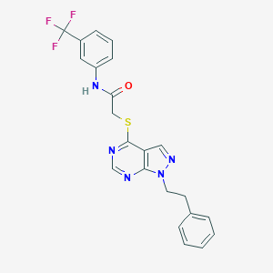 2-{[1-(2-phenylethyl)-1H-pyrazolo[3,4-d]pyrimidin-4-yl]sulfanyl}-N-[3-(trifluoromethyl)phenyl]acetamide