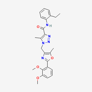 molecular formula C25H27N5O4 B2840103 1-{[2-(2,3-dimethoxyphenyl)-5-methyl-1,3-oxazol-4-yl]methyl}-N-(2-ethylphenyl)-5-methyl-1H-1,2,3-triazole-4-carboxamide CAS No. 946254-73-5