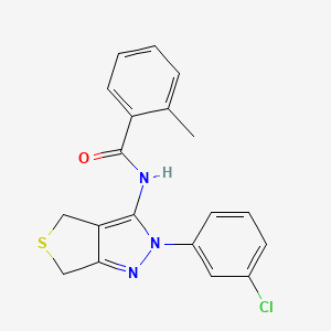 N-[2-(3-chlorophenyl)-4,6-dihydrothieno[3,4-c]pyrazol-3-yl]-2-methylbenzamide
