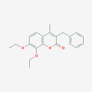 molecular formula C21H22O4 B284011 3-benzyl-7,8-diethoxy-4-methyl-2H-chromen-2-one 