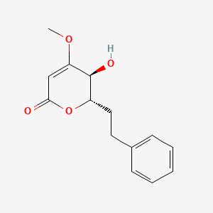 molecular formula C14H16O4 B2840136 (5S,6S)-4-Methoxy-5-hydroxy-6-phenethyl-5,6-dihydro-2H-pyran-2-one CAS No. 41002-33-9