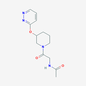 molecular formula C13H18N4O3 B2840142 N-(2-氧代-2-(3-(吡啶并[3,4-d]嘧啶-3-基氧基)哌啶-1-基)乙基)乙酰胺 CAS No. 2034447-42-0