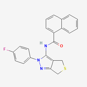 molecular formula C22H16FN3OS B2840155 N-[2-(4-fluorophenyl)-4,6-dihydrothieno[3,4-c]pyrazol-3-yl]naphthalene-1-carboxamide CAS No. 681268-74-6