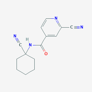molecular formula C14H14N4O B2840161 2-Cyano-N-(1-cyanocyclohexyl)pyridine-4-carboxamide CAS No. 2128913-89-1