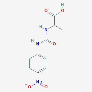 molecular formula C10H11N3O5 B2840164 N-{[(4-硝基苯基)氨基]羰基}丙氨酸 CAS No. 688334-02-3