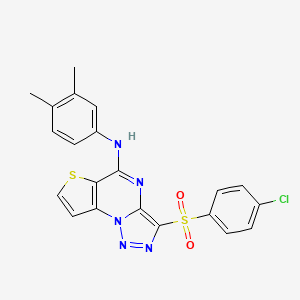 3-[(4-chlorophenyl)sulfonyl]-N-(3,4-dimethylphenyl)thieno[2,3-e][1,2,3]triazolo[1,5-a]pyrimidin-5-amine