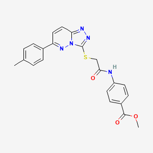 molecular formula C22H19N5O3S B2840171 甲基4-(2-((6-(对甲苯)-[1,2,4]三唑并[4,3-b]吡啄啉-3-基)硫)乙酰胺基)苯甲酸酯 CAS No. 894064-46-1