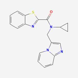 molecular formula C19H16N4OS B2840172 N-cyclopropyl-N-(imidazo[1,2-a]pyridin-3-ylmethyl)benzo[d]thiazole-2-carboxamide CAS No. 1448050-41-6