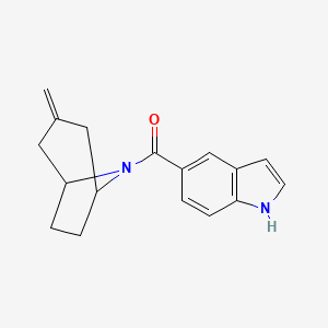 molecular formula C17H18N2O B2840179 (1H-吲哚-5-基)((1R,5S)-3-甲烯基-8-氮杂双环[3.2.1]辛烷-8-基)甲酮 CAS No. 2320606-94-6