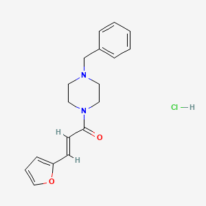 molecular formula C18H21ClN2O2 B2840181 (E)-1-(4-benzylpiperazin-1-yl)-3-(furan-2-yl)prop-2-en-1-one hydrochloride CAS No. 266674-31-1