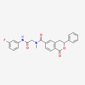 N-(3-Fluorophenyl)-2-[N-methyl-1-(1-oxo-3-phenyl-3,4-dihydro-1H-2-benzopyran-6-yl)formamido]acetamide