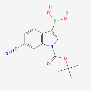 molecular formula C14H15BN2O4 B2840189 {1-[(tert-butoxy)carbonyl]-6-cyano-1H-indol-3-yl}boronic acid CAS No. 2304634-71-5