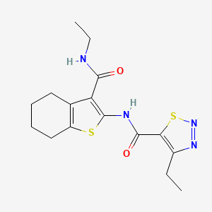 molecular formula C16H20N4O2S2 B2840199 4-ethyl-N-(3-(ethylcarbamoyl)-4,5,6,7-tetrahydrobenzo[b]thiophen-2-yl)-1,2,3-thiadiazole-5-carboxamide CAS No. 899975-63-4