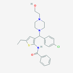 molecular formula C26H30ClN3O2S B284021 N-(3-{(4-chlorophenyl)[4-(2-hydroxyethyl)-1-piperazinyl]methyl}-5-ethyl-2-thienyl)benzamide 