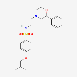 molecular formula C22H30N2O4S B2840217 4-异丁氧基-N-(2-(2-苯基吗啉-1-氧基)乙基)苯磺酰胺 CAS No. 954048-81-8