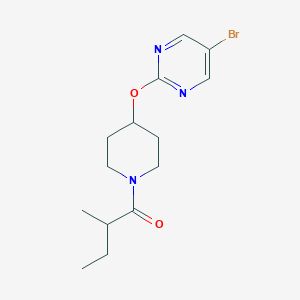 molecular formula C14H20BrN3O2 B2840219 1-[4-(5-Bromopyrimidin-2-yl)oxypiperidin-1-yl]-2-methylbutan-1-one CAS No. 2380100-72-9