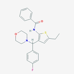 molecular formula C24H25FN2O2S B284022 N-[5-乙基-3-[(4-氟苯基)-(4-吗啉基)甲基]-2-噻吩基]苯甲酰胺 