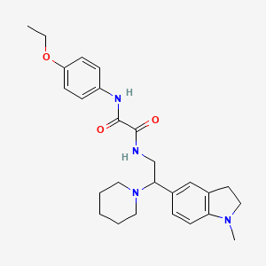 molecular formula C26H34N4O3 B2840222 N1-(4-ethoxyphenyl)-N2-(2-(1-methylindolin-5-yl)-2-(piperidin-1-yl)ethyl)oxalamide CAS No. 922559-11-3