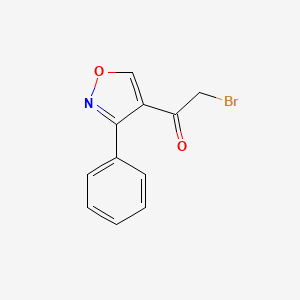 molecular formula C11H8BrNO2 B2840227 Ethanone, 2-bromo-1-(3-phenyl-4-isoxazolyl)- CAS No. 131974-13-5