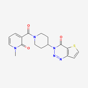 molecular formula C17H17N5O3S B2840231 3-(1-(1-methyl-2-oxo-1,2-dihydropyridine-3-carbonyl)piperidin-4-yl)thieno[3,2-d][1,2,3]triazin-4(3H)-one CAS No. 2034426-52-1