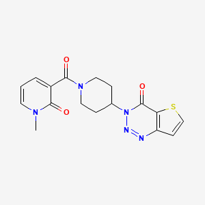 molecular formula C17H17N5O3S B2840231 1-methyl-3-(4-{4-oxo-3H,4H-thieno[3,2-d][1,2,3]triazin-3-yl}piperidine-1-carbonyl)-1,2-dihydropyridin-2-one CAS No. 2034426-52-1