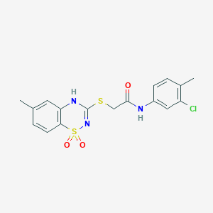 N-(3-chloro-4-methylphenyl)-2-((6-methyl-1,1-dioxido-4H-benzo[e][1,2,4]thiadiazin-3-yl)thio)acetamide