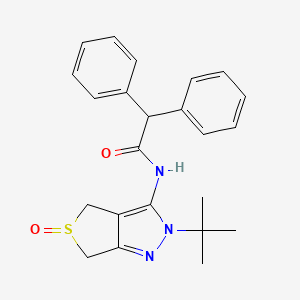 molecular formula C23H25N3O2S B2840235 N-(2-(tert-butyl)-5-oxido-4,6-dihydro-2H-thieno[3,4-c]pyrazol-3-yl)-2,2-diphenylacetamide CAS No. 1007194-58-2