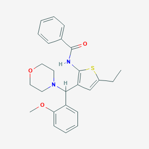 molecular formula C25H28N2O3S B284024 N-{5-ethyl-3-[(2-methoxyphenyl)(4-morpholinyl)methyl]-2-thienyl}benzamide 