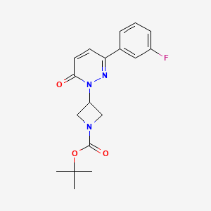 molecular formula C18H20FN3O3 B2840240 Tert-butyl 3-[3-(3-fluorophenyl)-6-oxopyridazin-1-yl]azetidine-1-carboxylate CAS No. 2380187-92-6