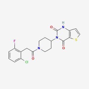 molecular formula C19H17ClFN3O3S B2840244 3-(1-(2-(2-chloro-6-fluorophenyl)acetyl)piperidin-4-yl)thieno[3,2-d]pyrimidine-2,4(1H,3H)-dione CAS No. 2034392-73-7