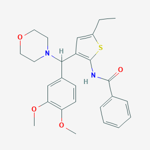 molecular formula C26H30N2O4S B284025 N-[3-[(3,4-dimethoxyphenyl)-morpholin-4-ylmethyl]-5-ethylthiophen-2-yl]benzamide 