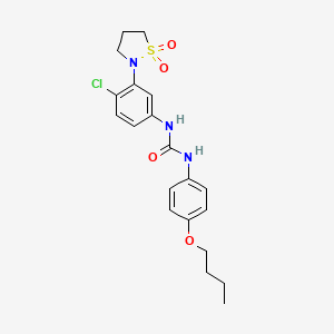 1-(4-Butoxyphenyl)-3-(4-chloro-3-(1,1-dioxidoisothiazolidin-2-yl)phenyl)urea
