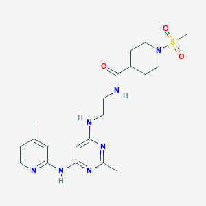 N-(2-((2-methyl-6-((4-methylpyridin-2-yl)amino)pyrimidin-4-yl)amino)ethyl)-1-(methylsulfonyl)piperidine-4-carboxamide