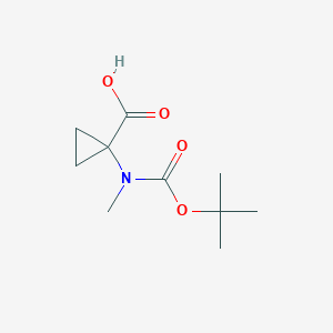 molecular formula C10H17NO4 B2840257 1-((Tert-butoxycarbonyl)(methyl)amino)cyclopropane-1-carboxylic acid CAS No. 119145-87-8