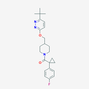 molecular formula C24H30FN3O2 B2840267 [4-[(6-Tert-butylpyridazin-3-yl)oxymethyl]piperidin-1-yl]-[1-(4-fluorophenyl)cyclopropyl]methanone CAS No. 2320466-48-4