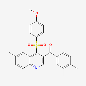(3,4-Dimethylphenyl)(4-((4-methoxyphenyl)sulfonyl)-6-methylquinolin-3-yl)methanone