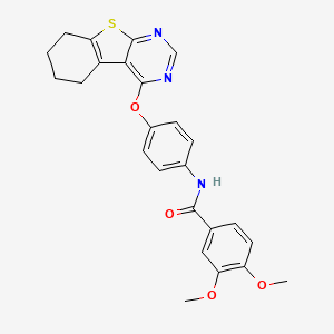 3,4-dimethoxy-N-(4-((5,6,7,8-tetrahydrobenzo[4,5]thieno[2,3-d]pyrimidin-4-yl)oxy)phenyl)benzamide