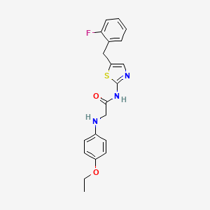 molecular formula C20H20FN3O2S B2840279 2-((4-乙氧基苯基)氨基)-N-(5-(2-氟苄基)噻唑-2-基)乙酰胺 CAS No. 854005-03-1