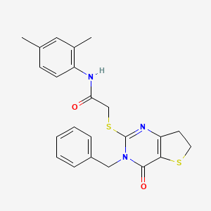 2-((3-benzyl-4-oxo-3,4,6,7-tetrahydrothieno[3,2-d]pyrimidin-2-yl)thio)-N-(2,4-dimethylphenyl)acetamide