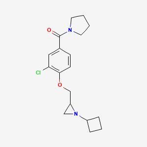 [3-Chloro-4-[(1-cyclobutylaziridin-2-yl)methoxy]phenyl]-pyrrolidin-1-ylmethanone