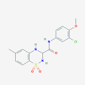 molecular formula C16H16ClN3O4S B2840298 N-(3-chloro-4-methoxyphenyl)-6-methyl-3,4-dihydro-2H-1,2,4-benzothiadiazine-3-carboxamide 1,1-dioxide CAS No. 941877-25-4