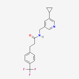 molecular formula C19H19F3N2O B2840302 N-((5-cyclopropylpyridin-3-yl)methyl)-3-(4-(trifluoromethyl)phenyl)propanamide CAS No. 2034233-24-2