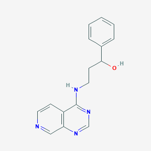 molecular formula C16H16N4O B2840303 1-Phenyl-3-(pyrido[3,4-d]pyrimidin-4-ylamino)propan-1-ol CAS No. 2380080-22-6