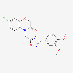 molecular formula C19H16ClN3O5 B2840306 7-氯-4-((3-(3,4-二甲氧基苯基)-1,2,4-噁二唑-5-基甲基)-2H-苯并[b][1,4]噁嗪-3(4H)-酮 CAS No. 1105232-44-7