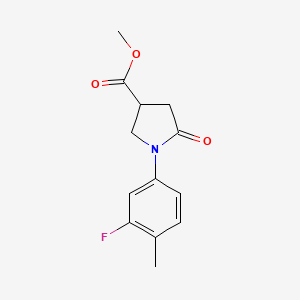 molecular formula C13H14FNO3 B2840314 Methyl 1-(3-fluoro-4-methylphenyl)-5-oxopyrrolidine-3-carboxylate CAS No. 2310124-06-0